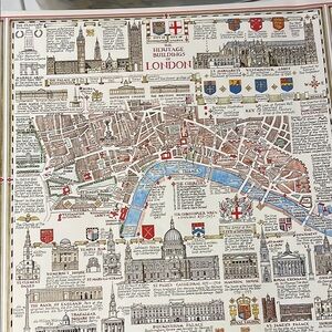 Heritage Buildings London Map Poster New 19 x 26.5